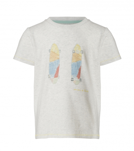 MINI A TURE - T-Shirt LEGOLAS anitque white  mit Longboard
