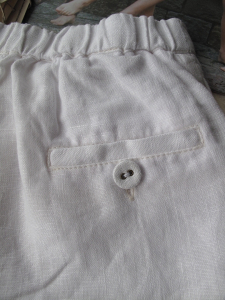 nice things mini - linen shorts with lace details