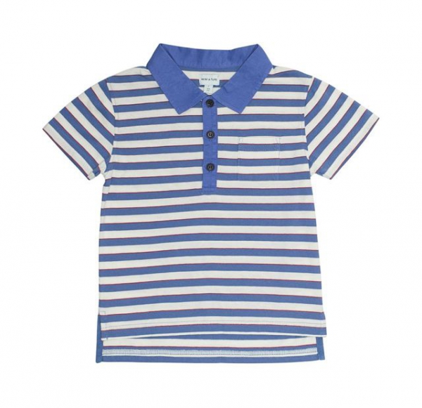MINI A TURE - Polo KETIL blau-weiss gestreift