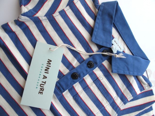 MINI A TURE - Polo KETIL blau-weiss gestreift