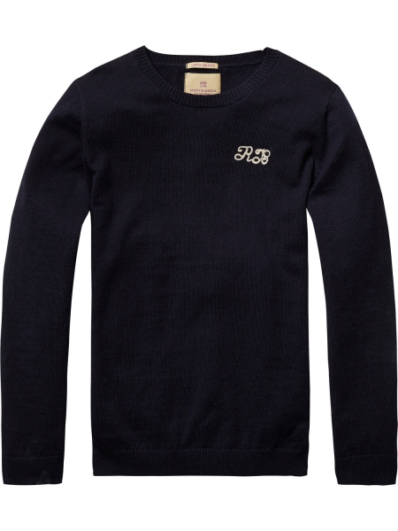 Scotch R'Belle - crew neck pull with embroideries