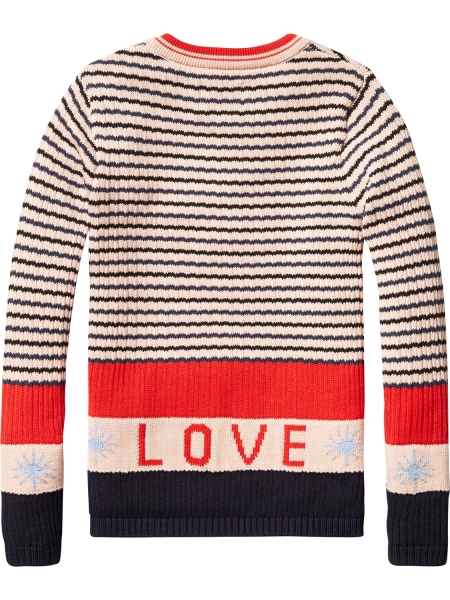 Scotch R'Belle - crew neck pull with intarsia pattern
