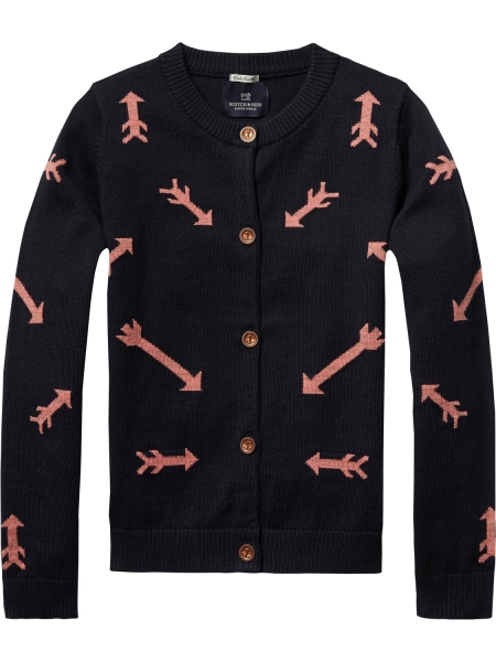Scotch R'Belle - cardigan with lurex intarsia pattern