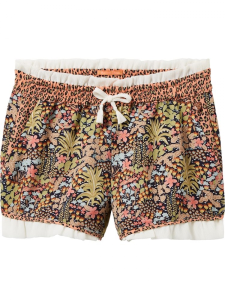 Scotch R'Belle - drapey shorts with jungle print and ruffle