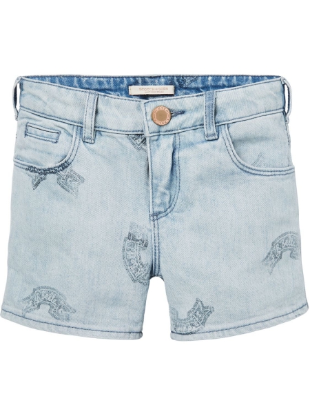 Scotch R'Belle - boyfriend fit denim shorts with print