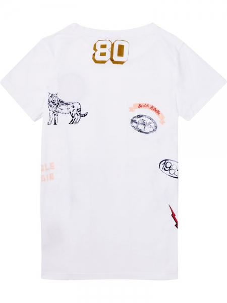 Scotch R'Belle - tee with scribbles and embroideries