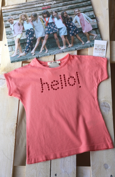 nice things mini - "Hello" t-shirt ladybugs