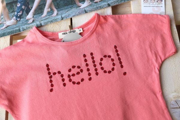 nice things mini - "Hello" t-shirt ladybugs