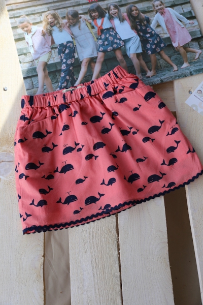 nice things mini - "nice whales" skirt